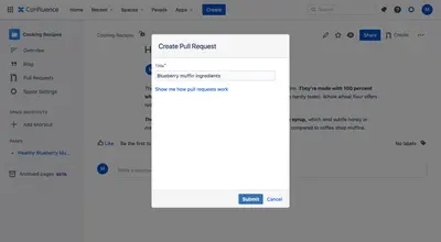Pull Requests for Confluence Pages for Atlassian — screenshot