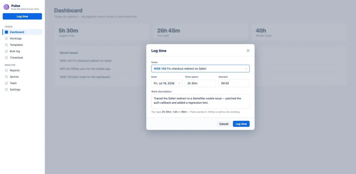 Pulse — screenshot from the Atlassian Marketplace listing