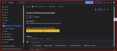 QAssert TestCase and UserStory Generator for Atlassian — screenshot