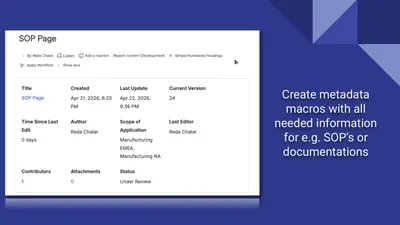 QM Metadata Macro (SOP | QM Handbooks) for Confluence for Atlassian — screenshot