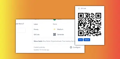 QR Code Generator - issue link, key or field for Atlassian — screenshot
