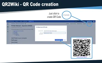 qr2page (Create printable QR Codes for Pages) for Atlassian — screenshot