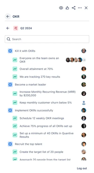 Quantive Results for Jira Cloud for Atlassian — screenshot