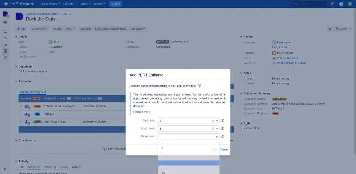 Quantum::Estimation — screenshot from the Atlassian Marketplace listing