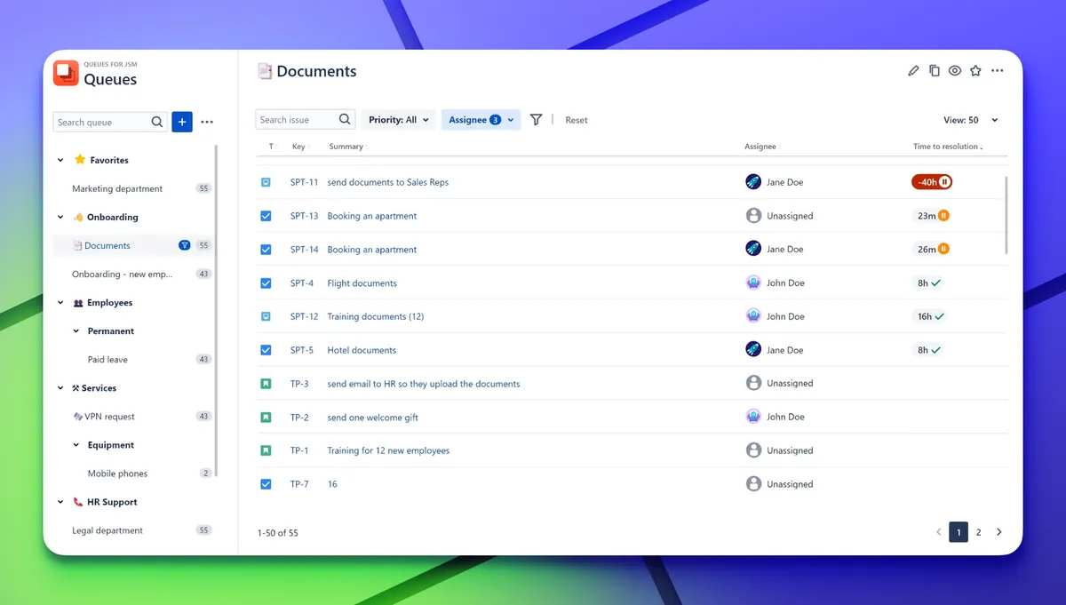 Queues for Jira & JSM — screenshot from the Atlassian Marketplace listing