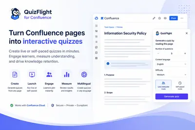 QuizFlight for Confluence for Atlassian — screenshot