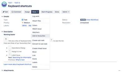 Raley Favourites for Jira for Atlassian — screenshot