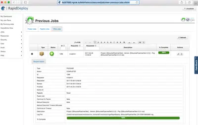 RapidDeploy integration with Bitbucket for Atlassian — screenshot