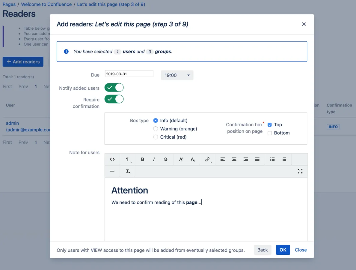 Readers — screenshot from the Atlassian Marketplace listing