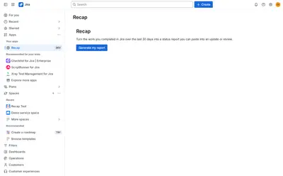 Recap — Monthly Status Reports for Jira for Atlassian — screenshot