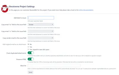 ReceiveMe! - Email handler for Jira for Atlassian — screenshot