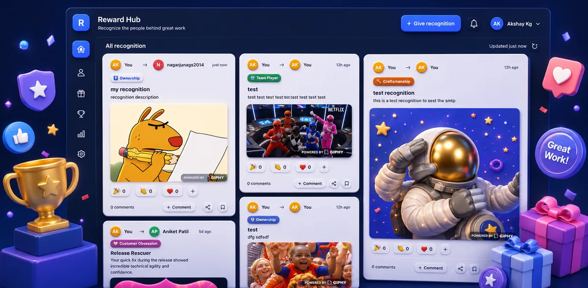 Recognition Hub — screenshot from the Atlassian Marketplace listing