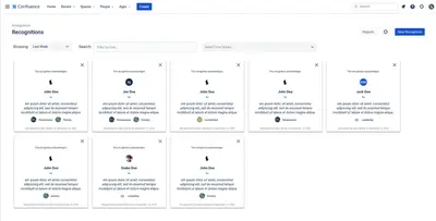 Recognitions for Confluence Cloud for Atlassian — screenshot