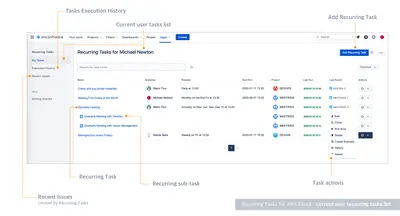 Recurring Tasks for Jira Cloud for Atlassian — screenshot