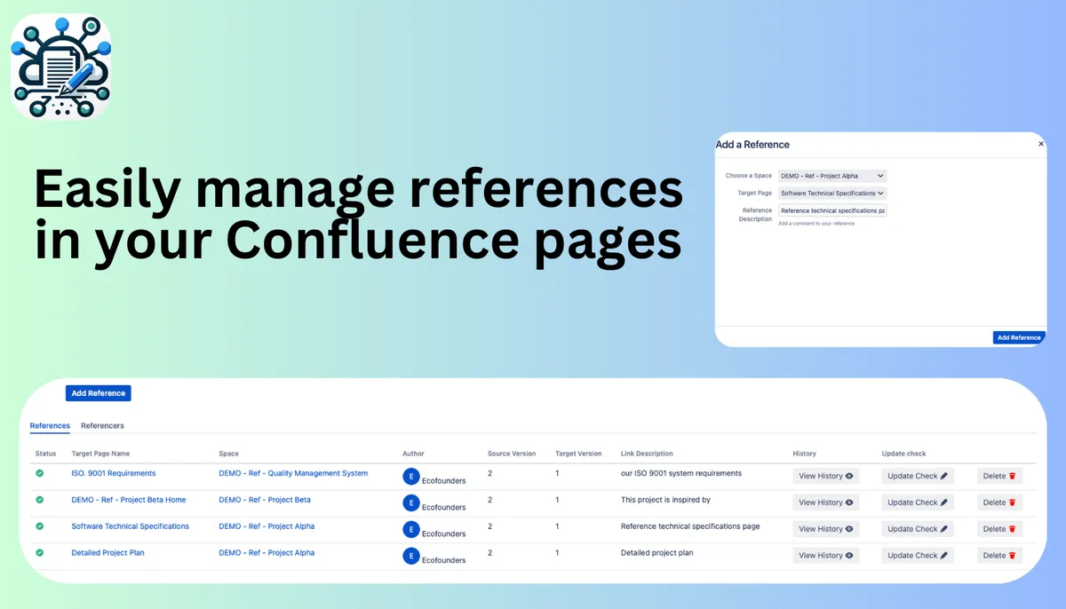 References for Confluence — screenshot from the Atlassian Marketplace listing