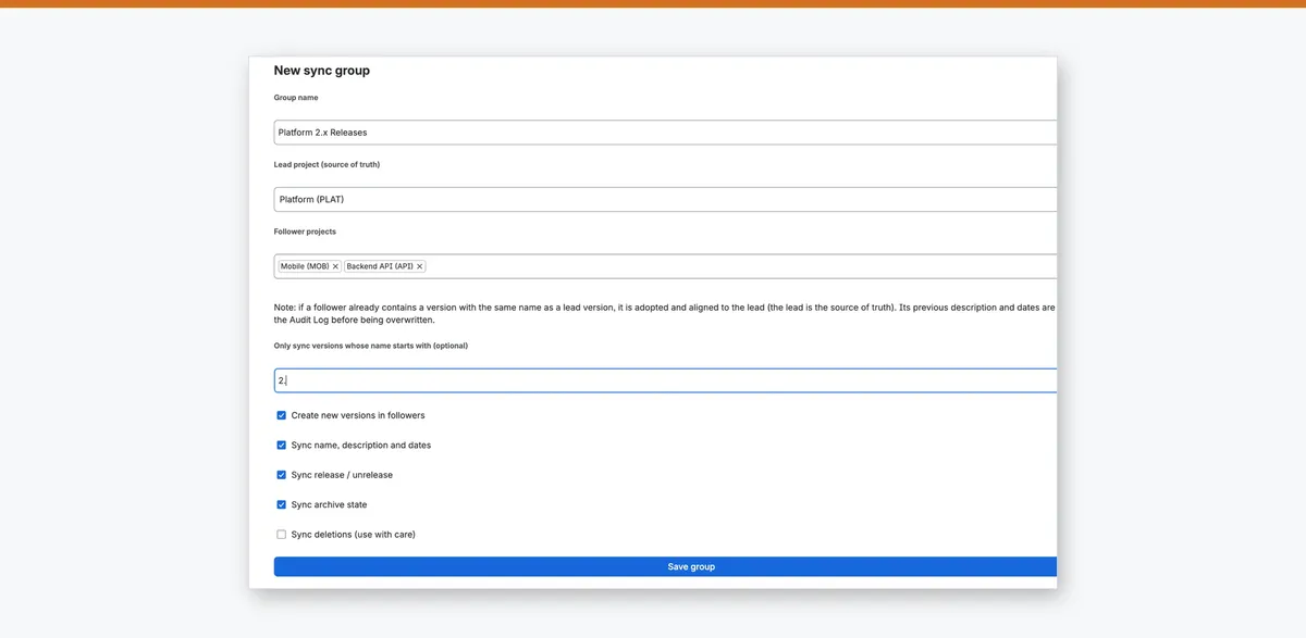 Release Sync & Notes — screenshot from the Atlassian Marketplace listing