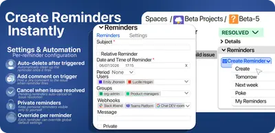 Reminders for Atlassian — screenshot