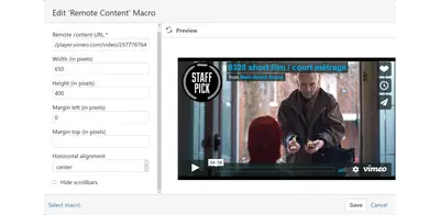 Remote Content (Website, PDF, image) for Atlassian — screenshot