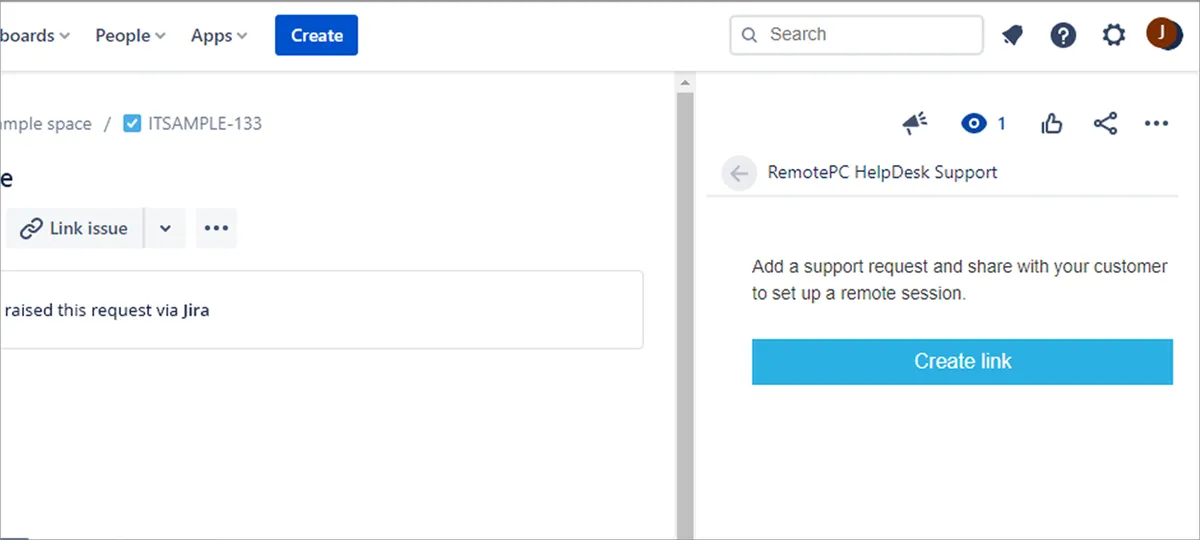RemotePC HelpDesk — screenshot from the Atlassian Marketplace listing