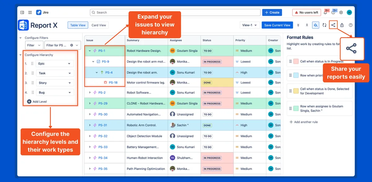 Report X - Multilevel Traceability Report — screenshot from the Atlassian Marketplace listing