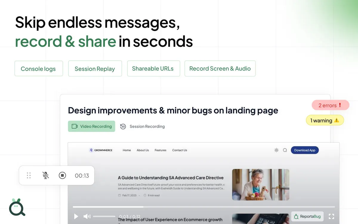 ReportaBug — screenshot from the Atlassian Marketplace listing