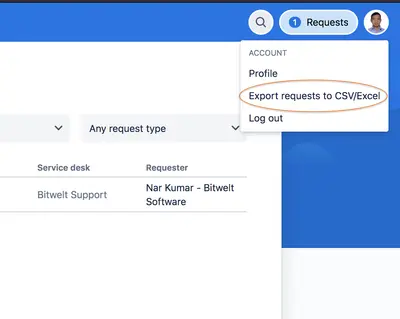 Requests Export for Jira Service Management for Atlassian — screenshot