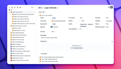 Requirements & Test Management for Jira for Atlassian — screenshot