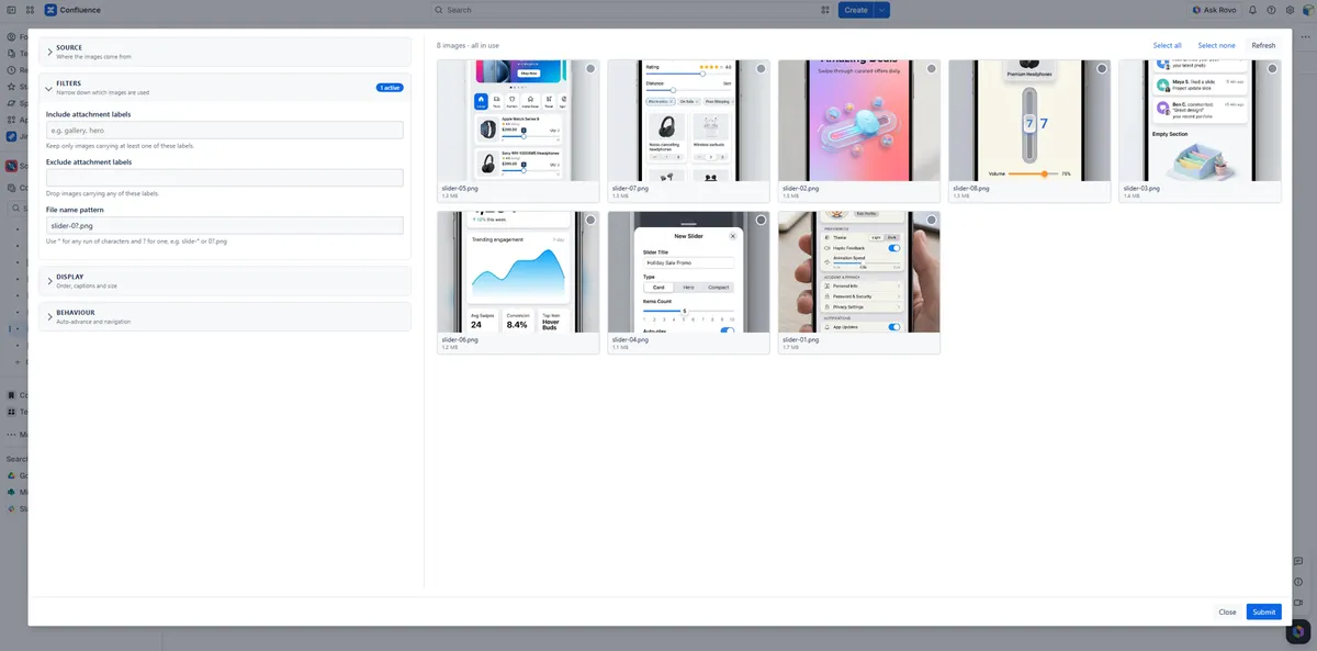 Responsive Image Slider — screenshot from the Atlassian Marketplace listing