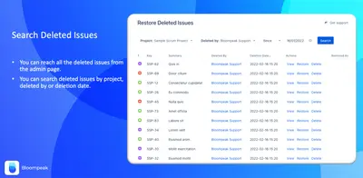 Restore Deleted Issues for Atlassian — screenshot