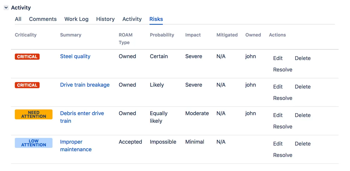 Risk Safe — screenshot from the Atlassian Marketplace listing