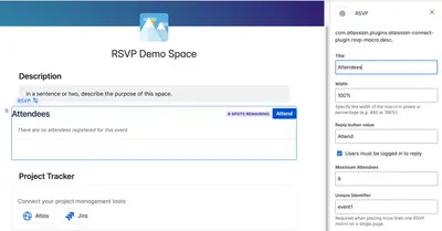 RSVP for Confluence Cloud for Atlassian — screenshot