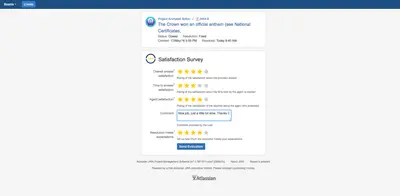 Satisfaction survey for Jira by Ovyka for Atlassian — screenshot