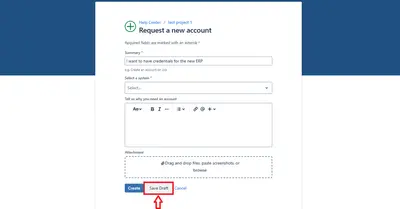 Save as Draft – For lengthy forms for Atlassian — screenshot