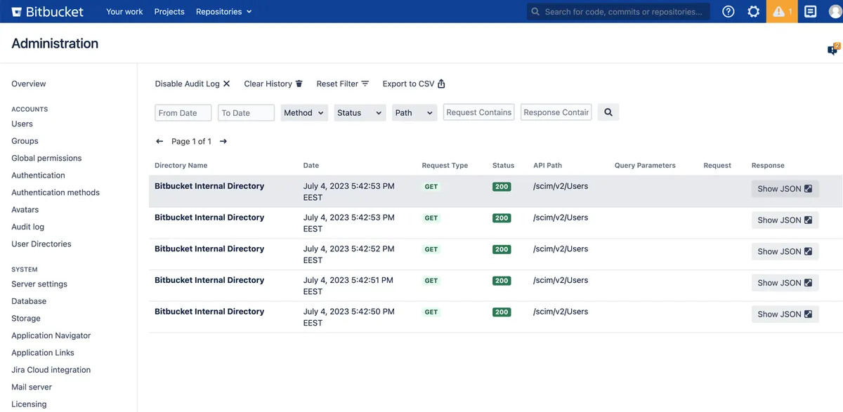 SCIM User Provisioning for Bitbucket — screenshot from the Atlassian Marketplace listing