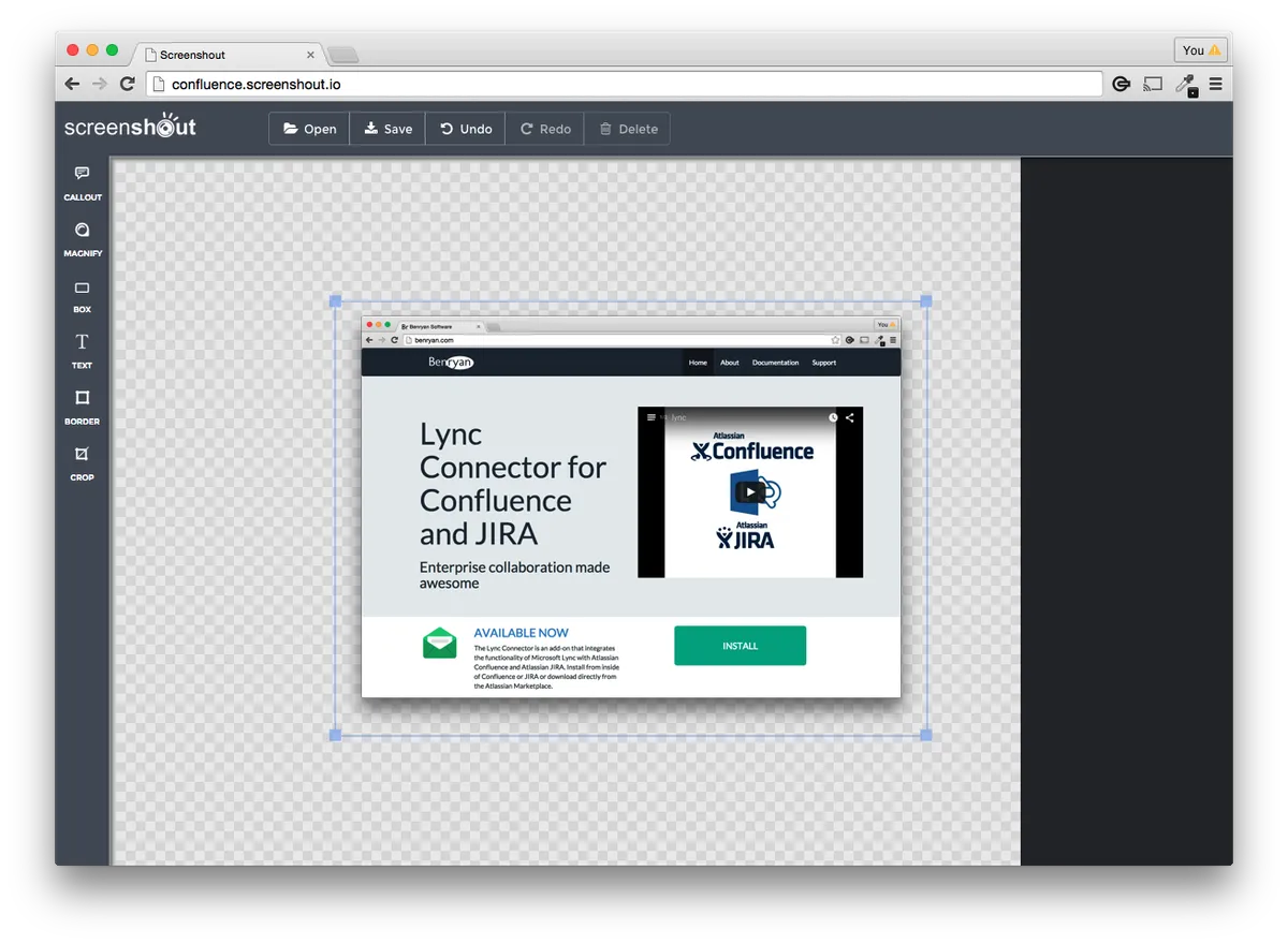 Screenshout — screenshot from the Atlassian Marketplace listing