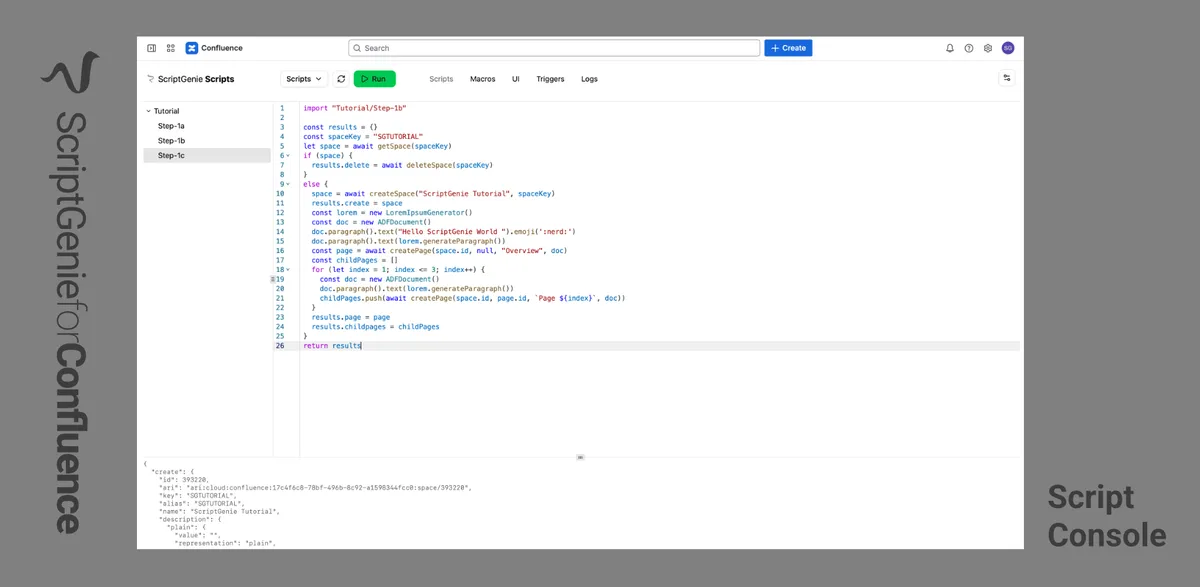 ScriptGenie for Confluence — screenshot from the Atlassian Marketplace listing