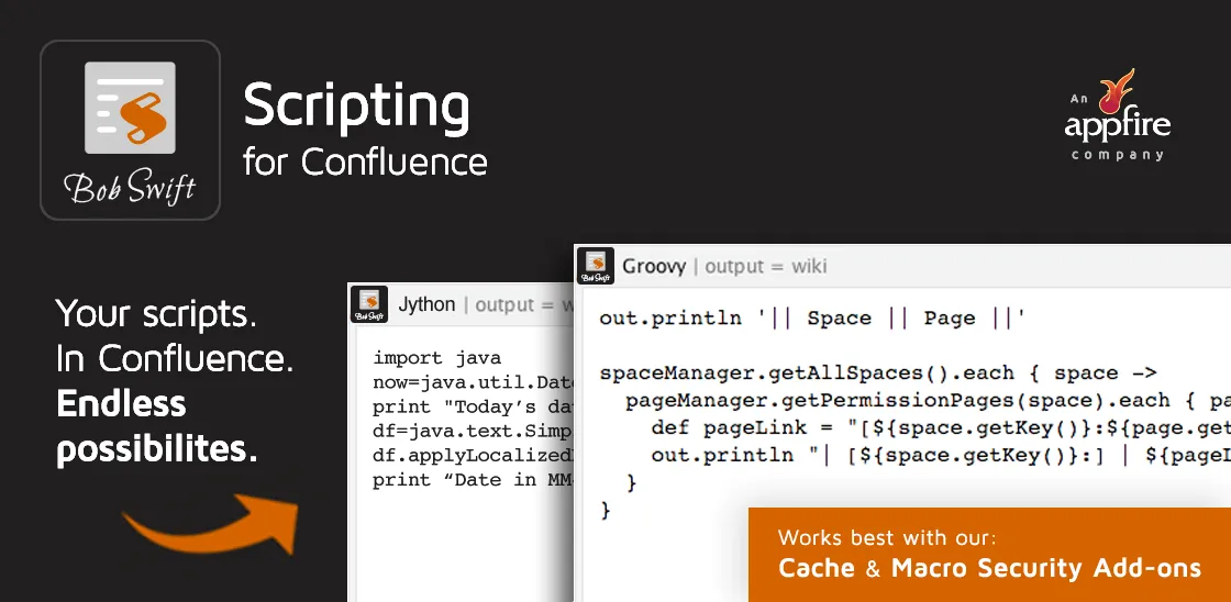 Scripting for Confluence — screenshot from the Atlassian Marketplace listing