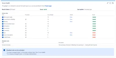 Scrum Health Check & Management for Atlassian — screenshot