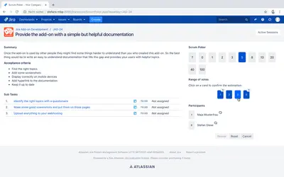 Scrum Poker for Jira for Atlassian — screenshot