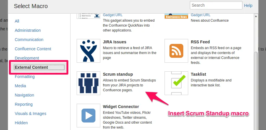 Scrum Standup for Confluence — screenshot from the Atlassian Marketplace listing
