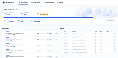 ScrumNav Sprint Planning, Capacity & Planning Poker for Jira for Atlassian — screenshot