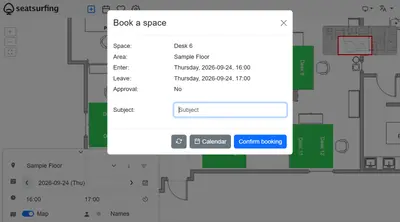 Seatsurfing for Confluence for Atlassian — screenshot