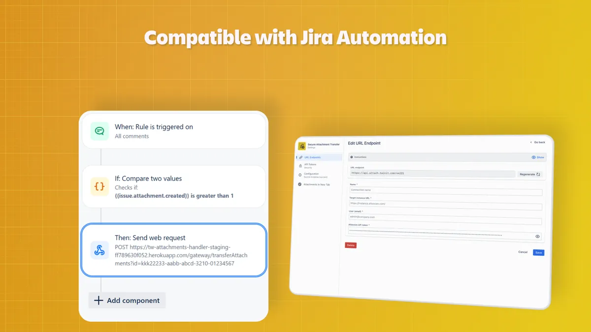 Secure Attachment Transfer — screenshot from the Atlassian Marketplace listing