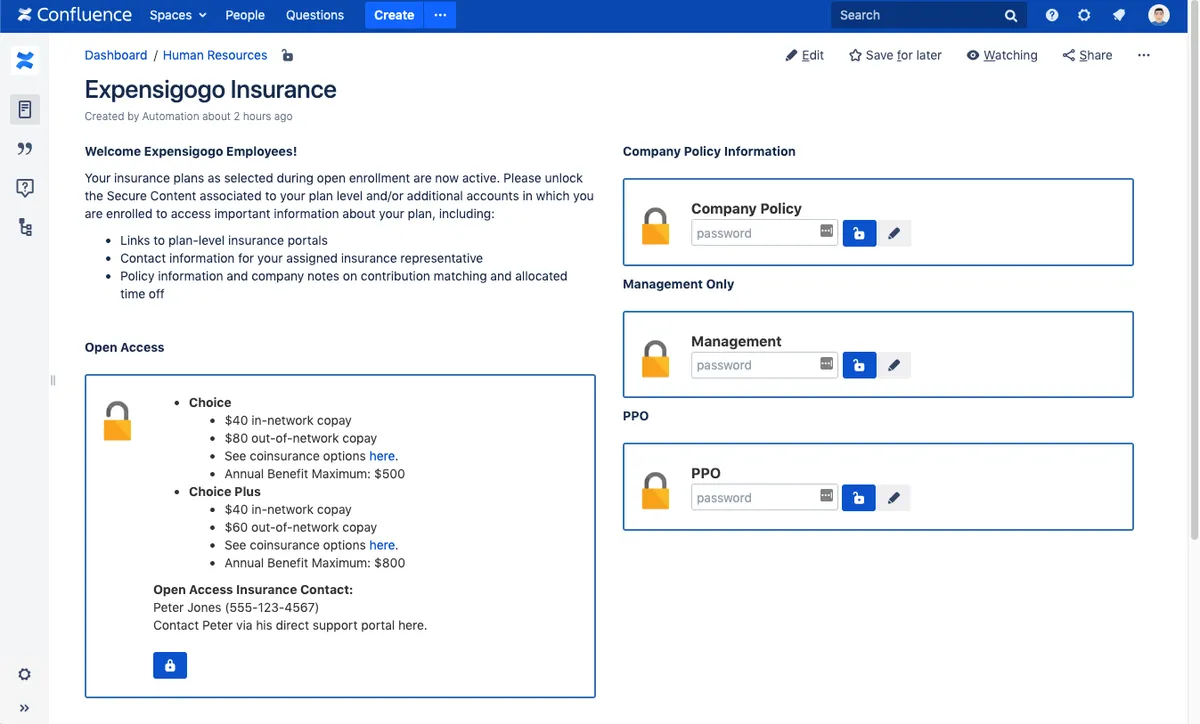 Secure Content for Confluence — screenshot from the Atlassian Marketplace listing
