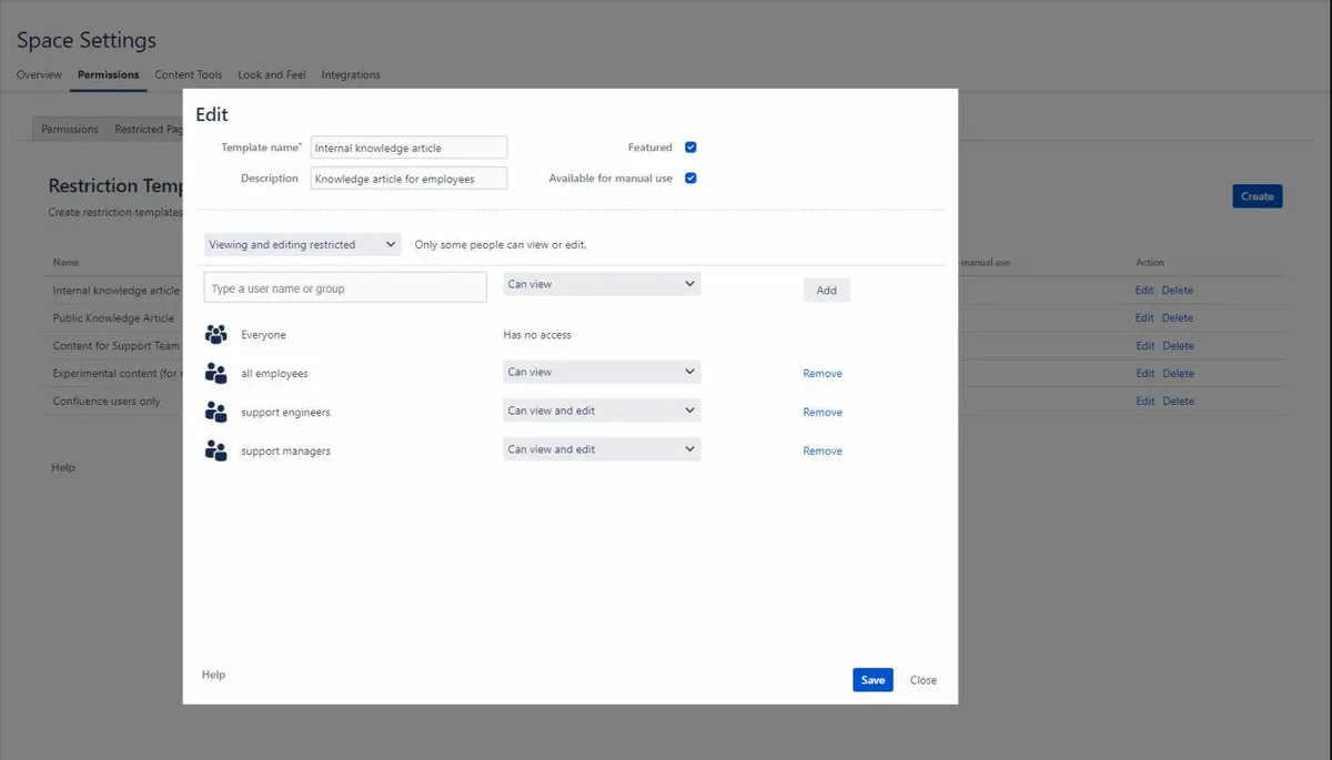 Secure Pages for Confluence — screenshot from the Atlassian Marketplace listing