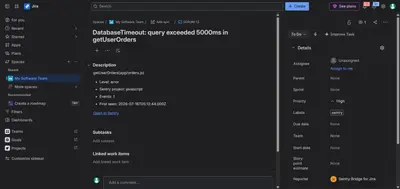 Sentry Bridge for Jira for Atlassian — screenshot