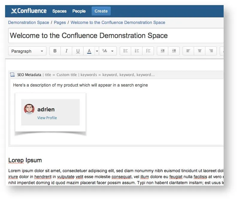SEO Manager (retired) — screenshot from the Atlassian Marketplace listing