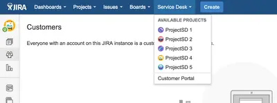 Service Desk/Management Menu for Jira for Atlassian — screenshot