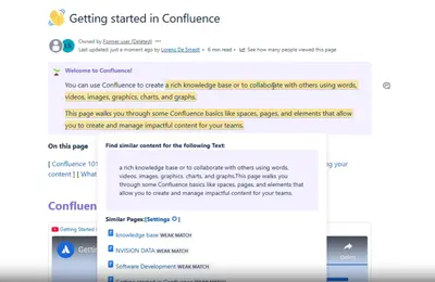 Similar Content Finder for Atlassian — screenshot