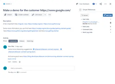 Simple Links For Jira for Atlassian — screenshot